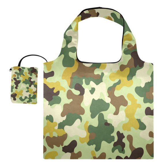Multi-Functional Foldable Shoulder Handbag | Lightweight And Convenient Ready To Store Fashionable And Durable Suitable For Daily Commuting And Traveling Bright Green Camouflage