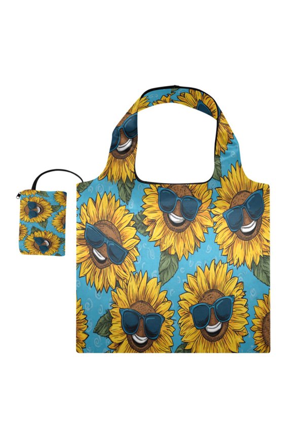 Multi-Functional Foldable Shoulder Handbag | Lightweight And Convenient Ready To Store Fashionable And Durable Suitable For Daily Commuting And Traveling Sunglasses Smiley Sunflowers