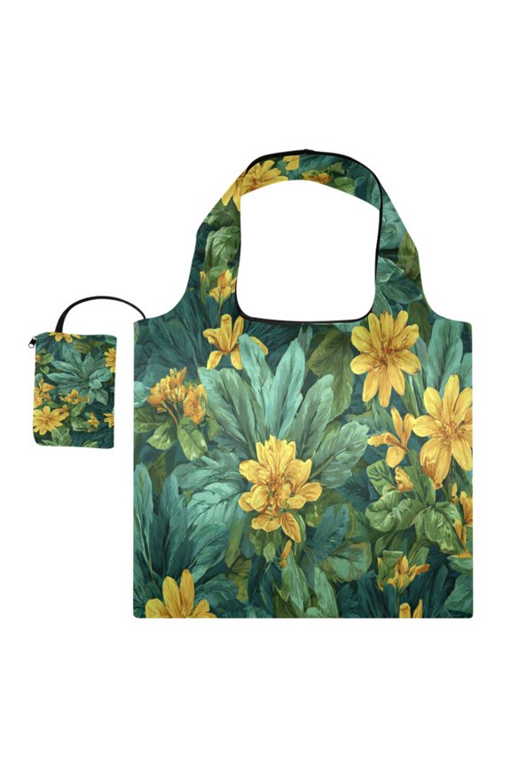Multi-Functional Foldable Shoulder Handbag | Lightweight And Convenient Ready To Store Fashionable And Durable Suitable For Daily Commuting And Traveling Yellow Chrysanthemum