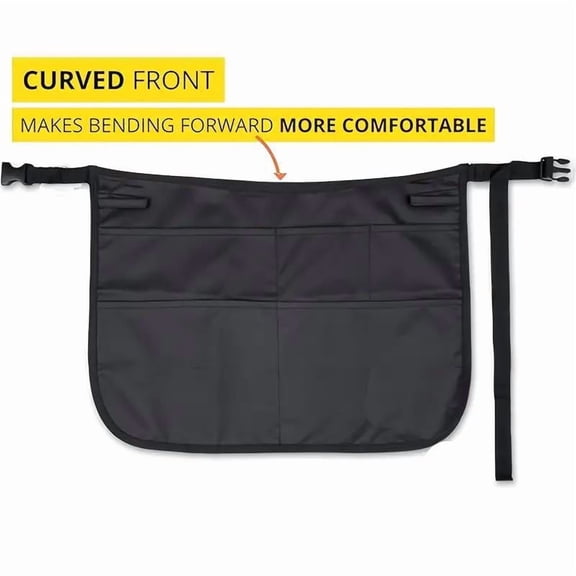 Multi-Functional Garden And Server Apron Featuring an Adjustable Waist Strap And Pockets - Made from Durable Polyester, Ideal for Teaching