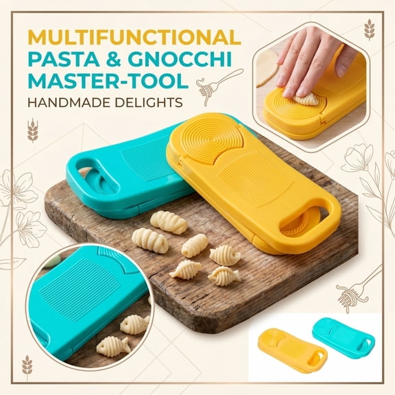 Multi-Functional Gnocchi Board and Pasta Making Tool Set, Manual Noodle Rubbing Board for Food, Traditional Handmade Pasta Mold, Dinner Prep Kitchen Gadgets, 1pc, Turquoise