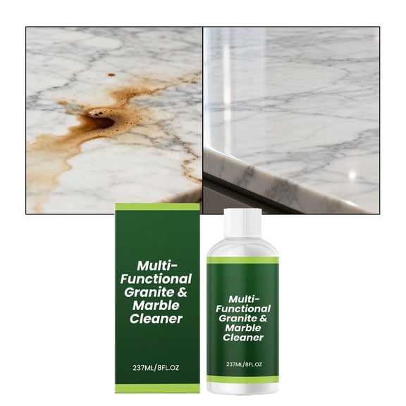 Multi-Functional Granite Cleaner Deep Clean with Protective Film for Stone Surfaces, Enhance Gloss and Shine, 8.4 oz