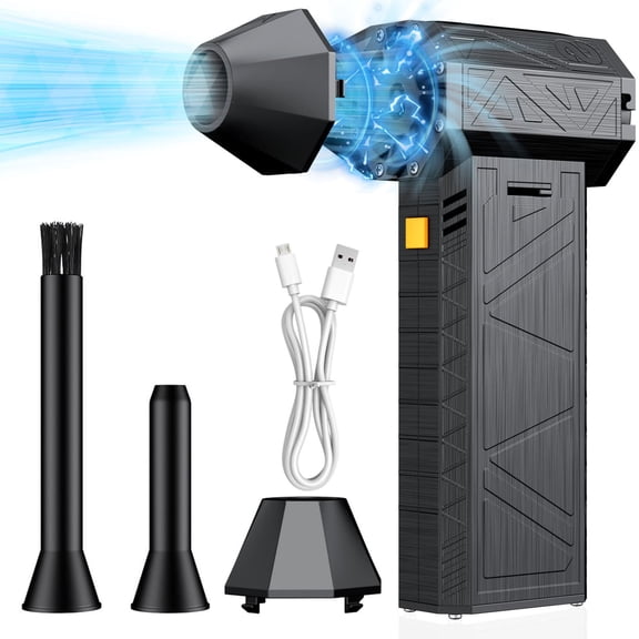 Multi-Functional Hair Dryer with Brushless Motor - 130000 RPM Turbo Fan for Fast Drying, 4000mAh Battery, Ionic Technology for Frizz Control, Ideal for Home and Car Use