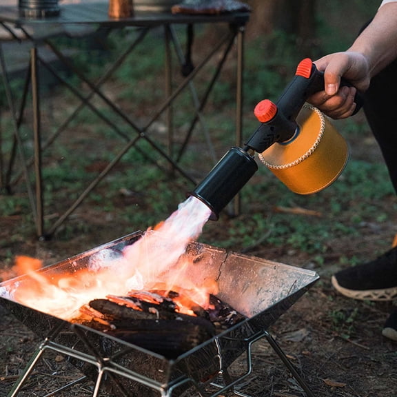 Multi-Functional Handheld Flamethrower Torch, Adjustable Flame Power for Camping Barbecue Baking and Outdoor Cooking, Safety Lock and Durable Nozzle for Culinary Enthusiasts and Home Chefs