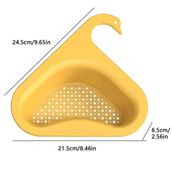 Multi Functional Hanging Filter Basket Sink Strainer for Kitchen Dish Cloths Fruit Vegetables Tea Leaves Draining Rack with Non Slip Strip Space Saving Food Grade PP