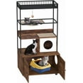 thumbnail image 1 of Multi-Functional Hidden Cat Litter Box Furniture, 2-In-1 Enclosure with Play Zone, Storage Shelves & 150 Lb Capacity, 1 of 9