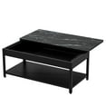 thumbnail image 1 of Imitation Marble Coffee Table with Multi-Functional Hidden Storage and Fingerprint Lock, for Living Room, 1 of 5