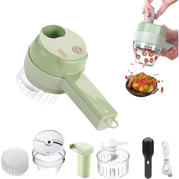 Multi Functional Household Vegetable Cutter,Handheld Electric Vegetable Cutting Machine,Portable Food Processing Machine,Suitable For Garlic,Chili,Onion,Ginger,Celery Meat.