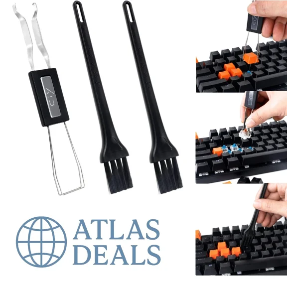 Multi-Functional Keycap Removal Tool With Portable Cleaning Brush For Gamers