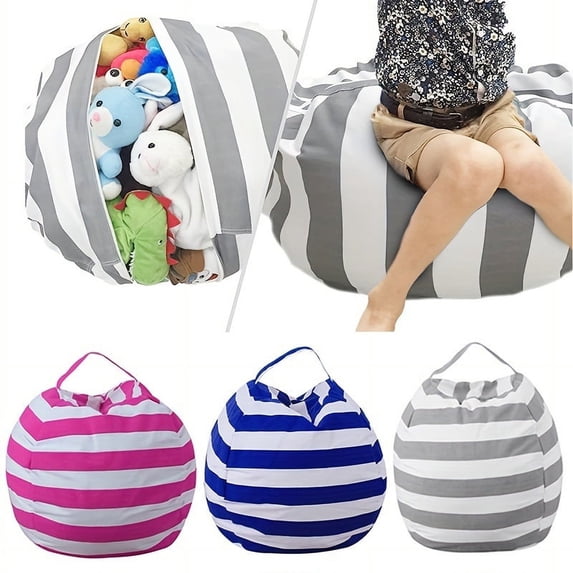Multi-Functional Kids' Storage Sofa - Soft Cotton Toy & Quilt Organizer, Large Zippered Bag