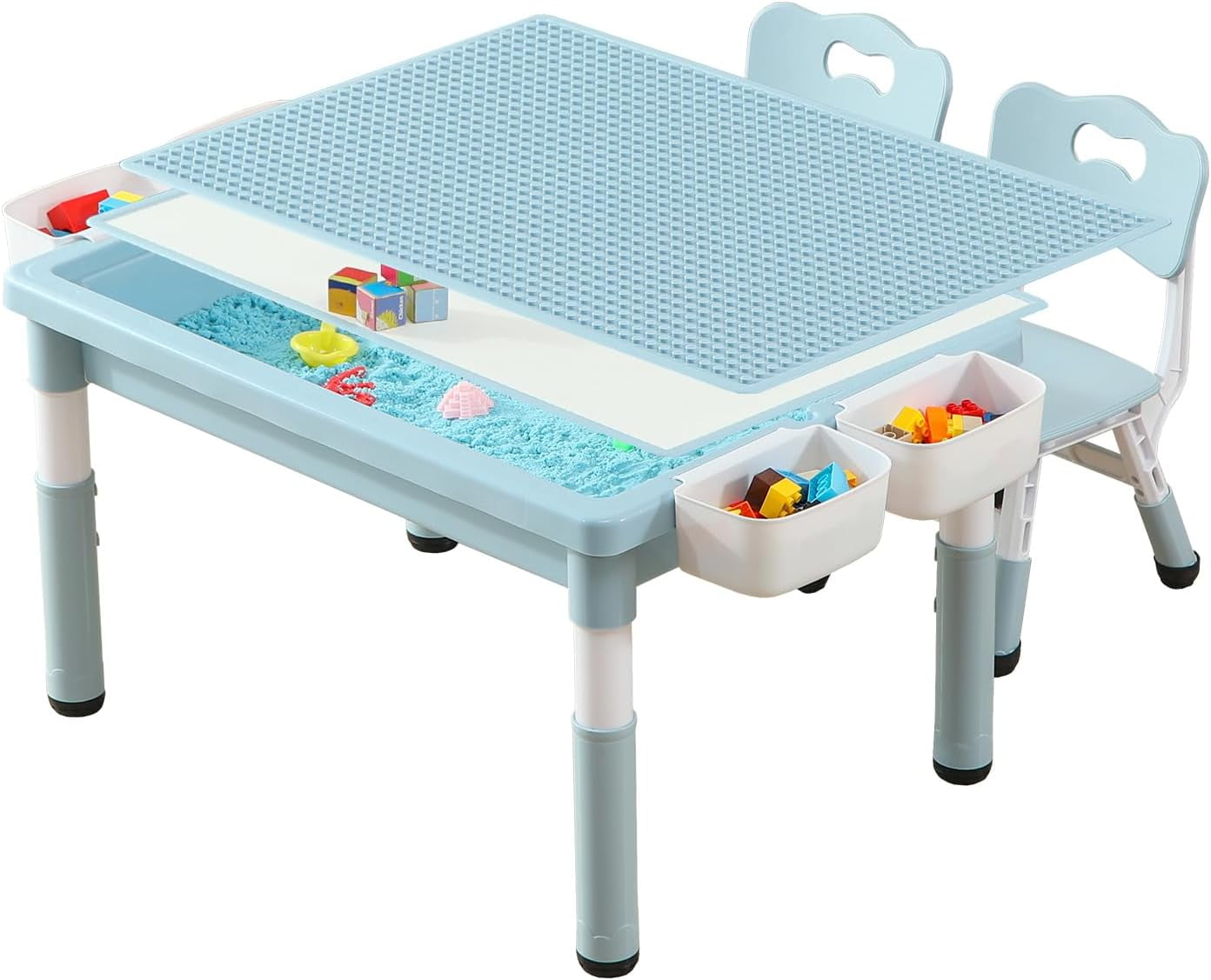 Multi Functional Kids Table and 2 Chairs Set, Graffiti & Building ...