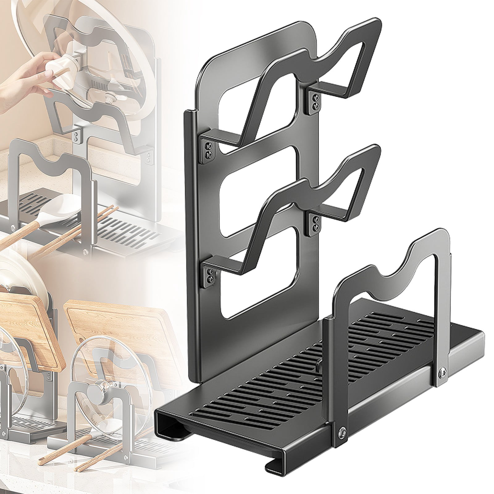 Cooking Resting Rack Multi-Functional Kitchen Pot Lid & Spoon Rest Rack 12.99in×5.91in×12 ...