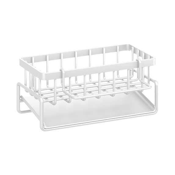Multi-Functional Kitchen Sink Storage Rack - Countertop Organizer for Sponges, Dishcloths & Cleaning Supplies, Space-Saving Drainage Rack for Kitchen Sink Side Organization