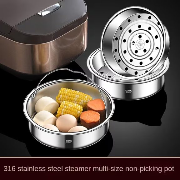 Multi-Functional Kitchen Steamer Rack Elevated Steaming Stand for Fish, Vegetables & More, Compatible with Pots and Pressure Cookers
