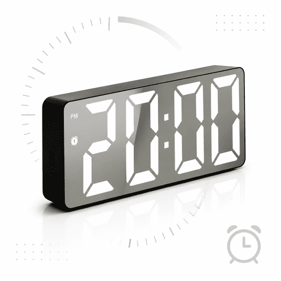 Digital Alarm Clock, Large LED Display for Bedroom Bedside, Desk Clock