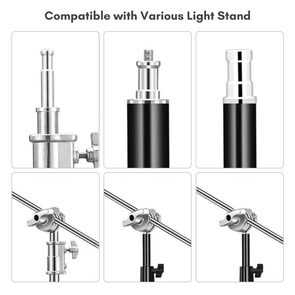Multi-Functional Light Stand Mounting Adapter Heavy Duty  Head Holder Grip Head For Light Stand Extension Boom Arm Photography Accessories With 4 Mounting Holes
