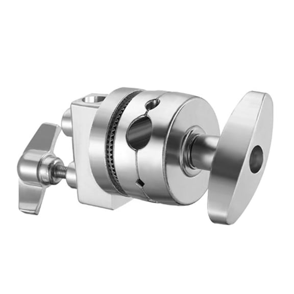 Multi-Functional Light Stand Mounting Adapter Heavy Duty Swivel Head Holder Grip Head for Stand Extension Boom(Silver)