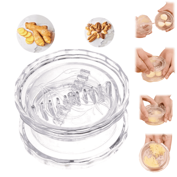 Multi-Functional Manual Garlic Mincer Press, Clear Plastic Ginger Herb Masher, Portable Mini Kitchen Prep Gadget