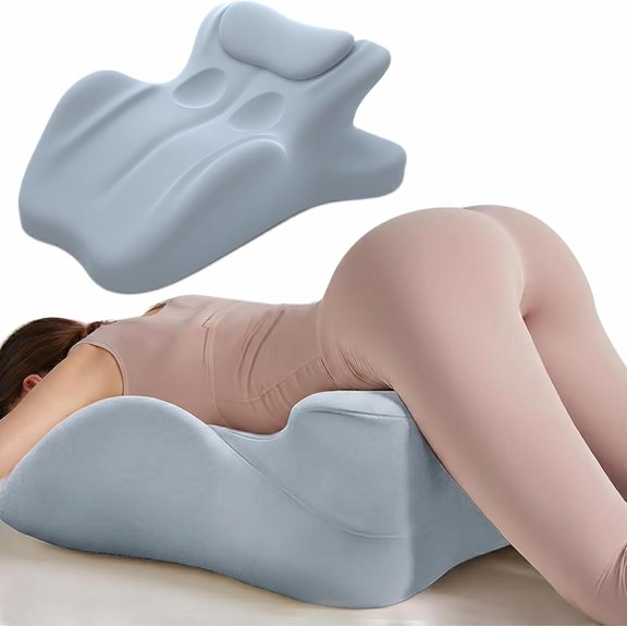 Multi Functional Memory Cotton Prone pad, Prone Position Auxiliary pad, Non Chest Pressure Prone Sleeping Pillow (Blue)