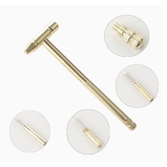 Multi-Functional Mini Gold 6-in-1 Hammer Set - Compact Tool for Home, Camping, and DIY Projects
