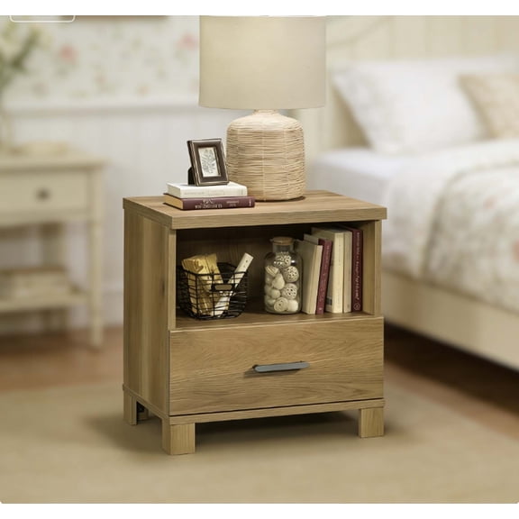 Multi-Functional Modern Bedside Table: Rustic Night Stand for Bedroom, Versatile Side Table for Living Room, Brown Accent Furniture with Storage