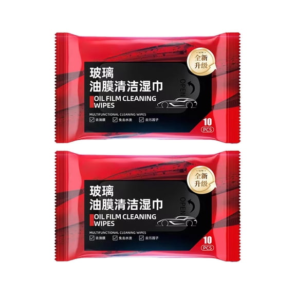 Multi Functional Oil Film Cleans Wet Wipes Portable Auto Glass Oil Films Removal Wipes 10 Sheets Per Pack Suitable for Home, Car, Office