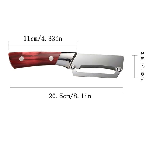 Multi-Functional Peeler, Sugarcane Peeling Knife, Stainless Steel, Ergonomic Wide Handle, Comfortable Grip, Heavy Duty, for Thick Melon, Hard Rind.