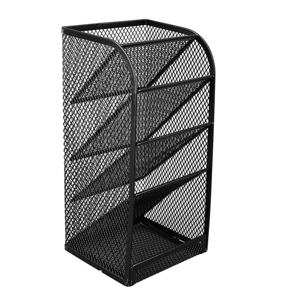 Multi Functional Pen Holder, Anti Rust Durable Edge Slant Insert Mesh Pen Holder 5 Layers Large Capacity for Markers, Mesh Pen Storage Rack