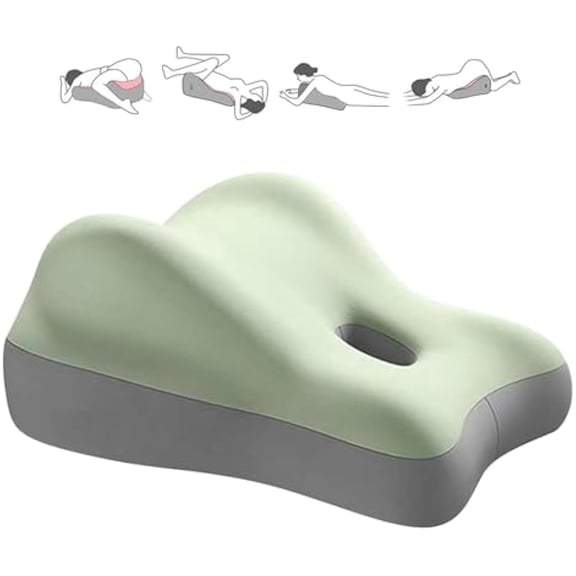 Multi Functional Pillow with Breathable and Elastic Support, Wedge-Shaped backrest Cushion for Sleeping, Reading, and Binge Watching While Lying Down (Apple Green)