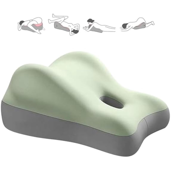 Multi Functional Pillow with Breathable and Elastic Support, Wedge-Shaped backrest Cushion for Sleeping, Reading, and Binge Watching While Lying Down (Apple Green)
