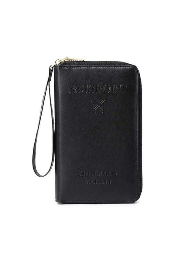 Multi-Functional RFID Passport Wallet, Travel Wallet for Men & Women, Secure ID Card Organizer with Anti-Theft Protection, Slim Leather Cover for Credit Cards, Tickets, and Cash (Brown)