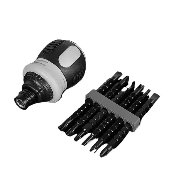Multi-Functional Ratchet Screwdriver Set - Labor-Saving Retractable Design with Heterosexual Bit Combination - 4.2*4.2*12CM