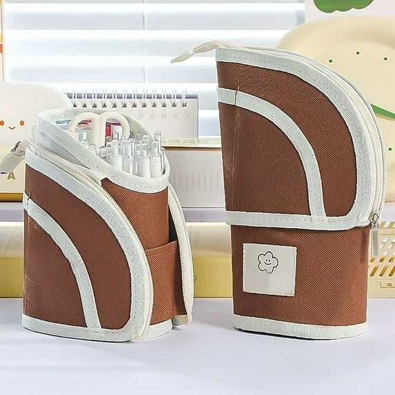 Multi-Functional Retractable Pen Holder Large Capacity Pencil Case Storage Bag with Telescoping Design Expandable Organizer for home Office Art Supplies 22.5x11x7.5cm