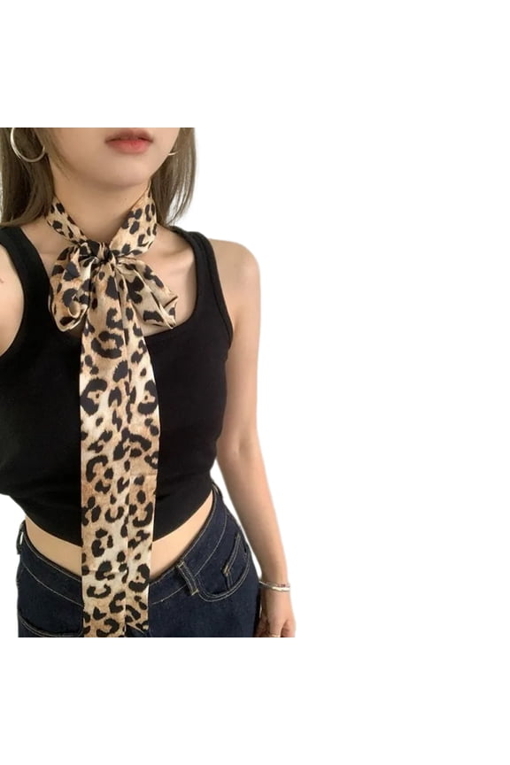 Multi Functional Ribbon Scarf Pattern Neck Hair and Waist Styling Long Skinny Neckerchief Headband for Ladies