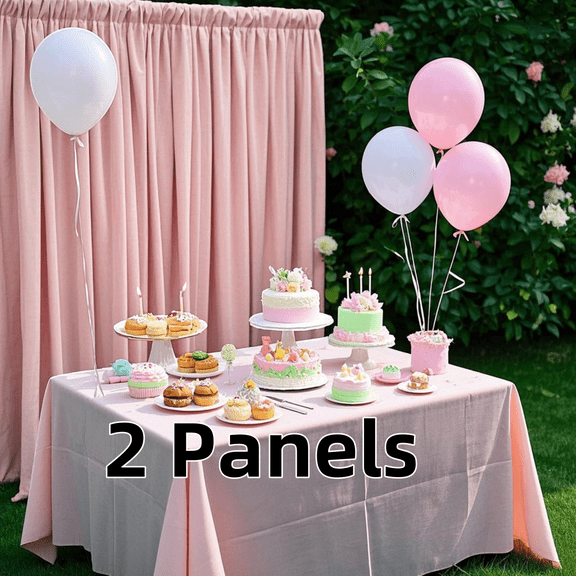 Multi-Functional Rod Pocket Outdoor Velvet Curtains for Birthday, Light Filtering Curtain for Decorative Backdrop, Holiday Events Outside Drape, 52" Wide, 2 Panels