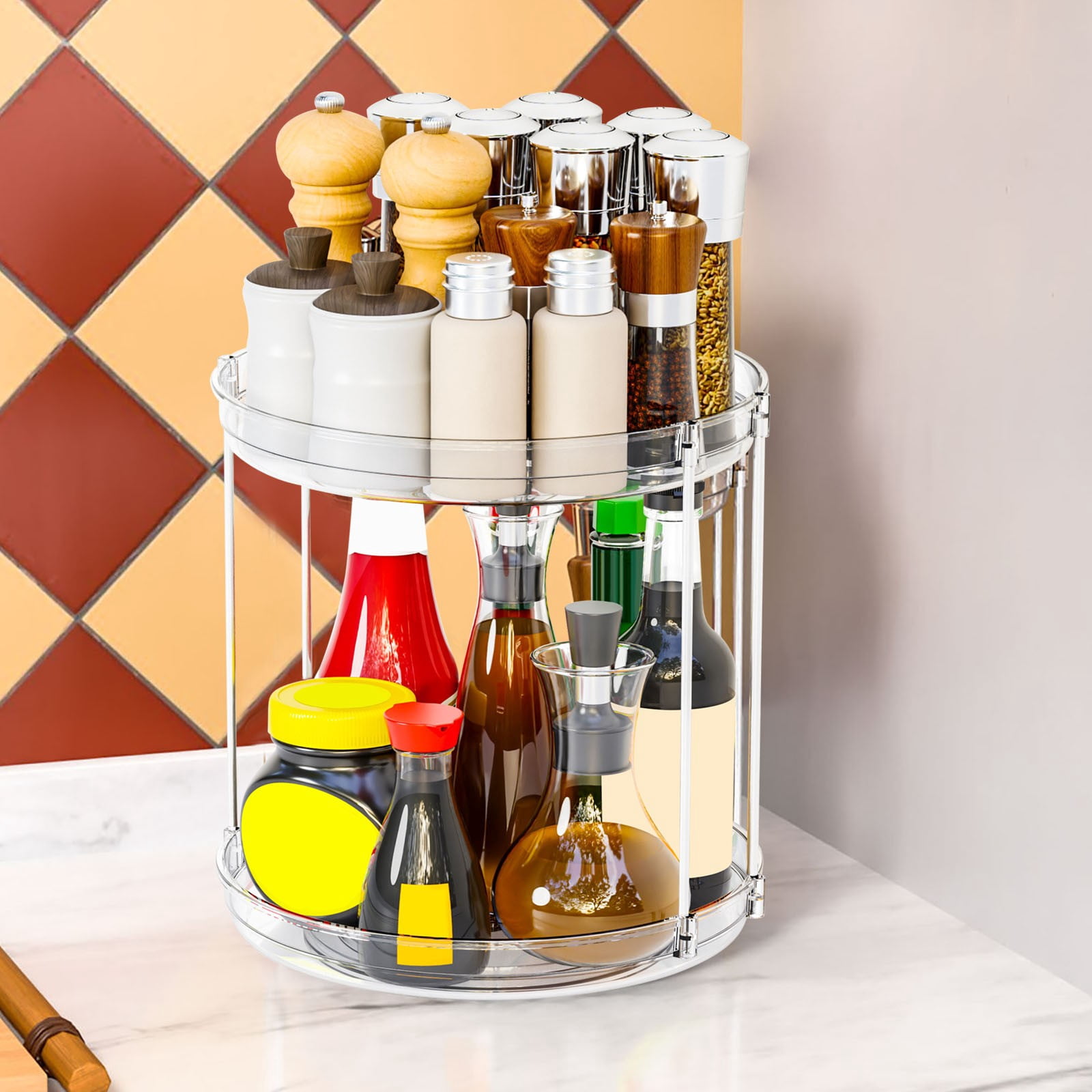 Kitchen Trail Rack Multi Functional Rotating Rack, Seasoning Rack Rotating Tray, Multi ...