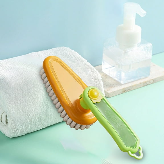 Multi Functional Rotating Shoe Brush with Soft Bristles for Household Cleaning,Stain Removal and Shoe Care Tool,Refillable Liquid Brush for Laundry Shoes and Versatile Cleaning Tasks at Home-Green