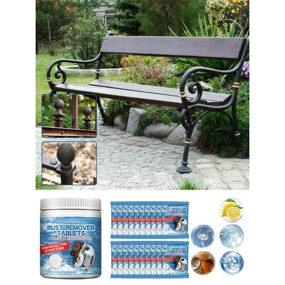Multi-Functional Rust Remover Cleaning Tablets - Metal Renovation, Wheel Screw Rust Removal For Iron, Stainless Steel, Copper(1 Bucket *20pcs)