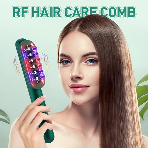 Multi-Functional Scalp Massager Comb with Red & Purple Light, High-Frequency Vibration & Gentle Energy Pulses for Scalp Relaxation, Handheld Hair Care Tool