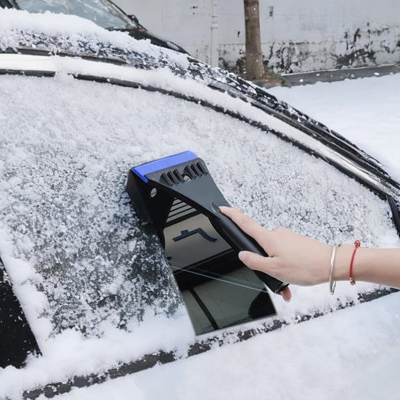 Multi Functional Snow Shovel Car Ice Scraper,Ergonomic Winter Snow Removal Brush with Wide Blade and Anti-freeze Material,Efficient Snow Clearing Tool for Car Driveway and Sidewalk-Blue