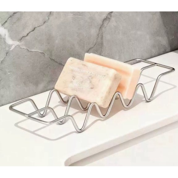 Multi-Functional Soap Dish Stand Compact Bathroom Organizer for Soap, Sponge & Small Toiletries, Space-Saving Desktop Caddy for Sink, Toilet, Kitchen Counter, Dorm & RV