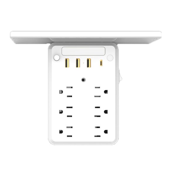 Multi-Functional Socket Expander With Shelf, Organized Storage, for Home Kitchen Use