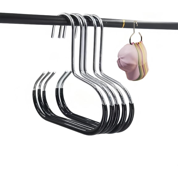 Multi-Functional Space-Saving Hat & Scarf Hanger - Non-Slip PVC Coated Clothes Rack Organizer for Closet, Wall, Balcony - Durable & Versatile Hanger for Hats, Ties, Scarves, Delicate Fabrics (10PCS)