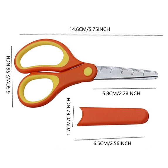 Multi Functional Stainless Scissors with Ruler for Office and Craft Cutting