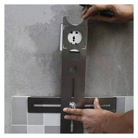 Multi-Functional Stainless Steel Ceramic Tile Hole Locator Ruler Adjustable Punching Hand Measure Tools For House Decorated Work ,Easy to Use