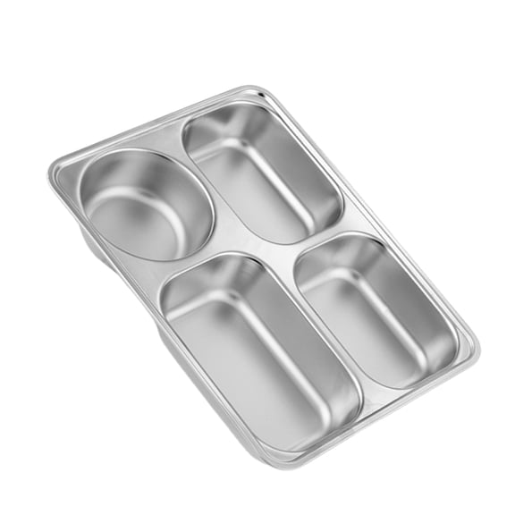 Multi Functional Stainless Steel Divided Plate For Cafeteria School Family Use Serving Tray Meal Organization Tool