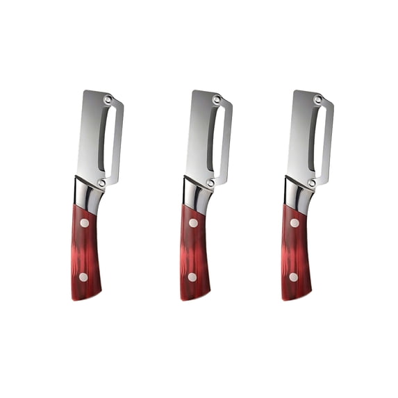 Multi Functional Stainless Steel Vegetable Peeler with Solid Wood Handle, 7.48 Inch Sharp Vegetable Fruit Peeler for Thick & Thin Skin Kitchen Daily Use (3pcs)
