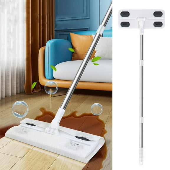 Multi-Functional Static Dusting Paper Mop - Disposable Wash-Free Mop, 10.24 x 4.13 Inch Square White, for Hardwood, Marble, and Tile Floors