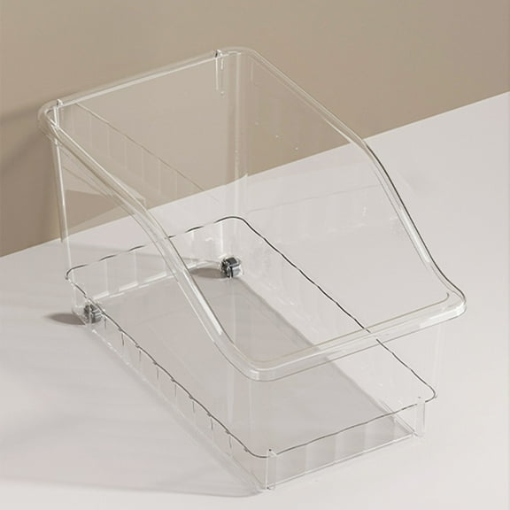 Multi Functional Storage Box with Pulley,Versatile Plastic Storage Basket Organizer for Bathroom Kitchen Living Room,Large Capacity Rolling Storage Container with Safe Rounded Edges-Clear