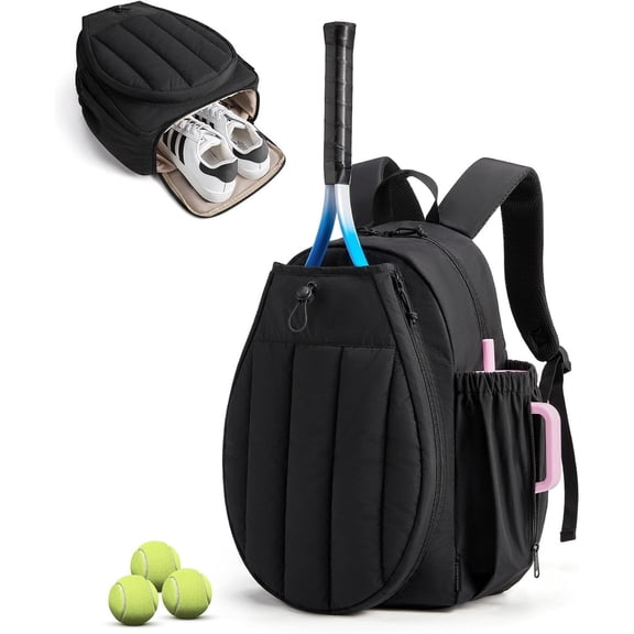 Multi‑Functional Tennis Backpack – Holds 2 Rackets, Built‑in Shoe Compartment, Court/Gym
